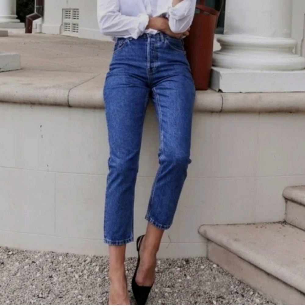Everlane Blue Cropped Ankle Jeans